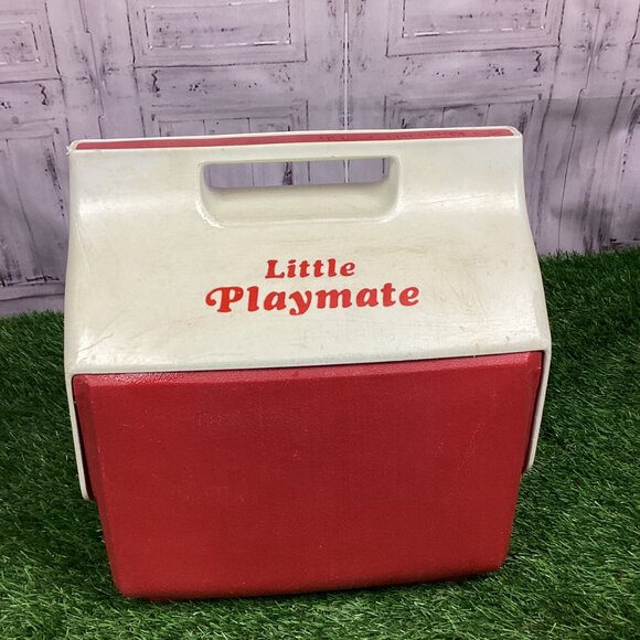Vintage Little Playmate by Igloo Push Button Red White Logo Cooler - Picture 4 of 16